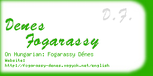 denes fogarassy business card